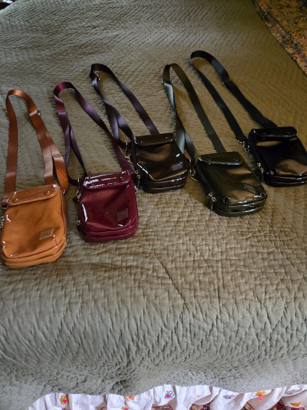 Set of 5 IHKWIP Patent Everyday Essentials Crossbody Bags